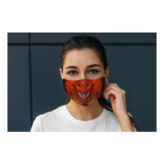 Fire Dragon Halloween Costume Cloth Face Mask Mouth Nose Cover [Combo Pack] image {3}