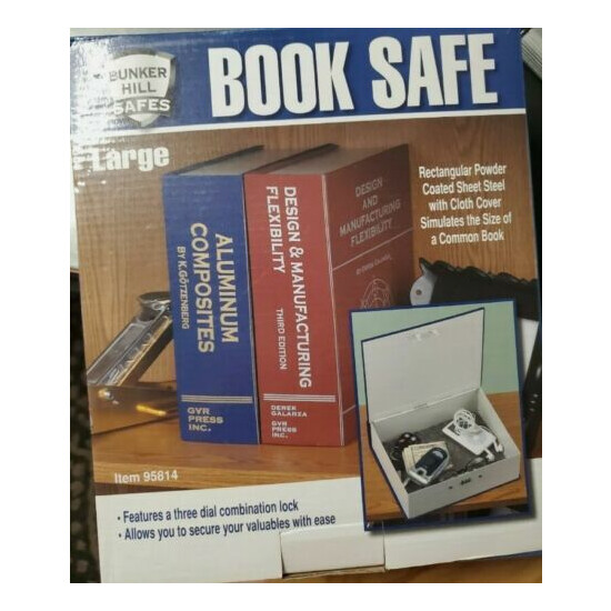 3 Digit Combination Lock Book Safe, Aluminum Composites Book. Bunker Hill. NEW image {1}