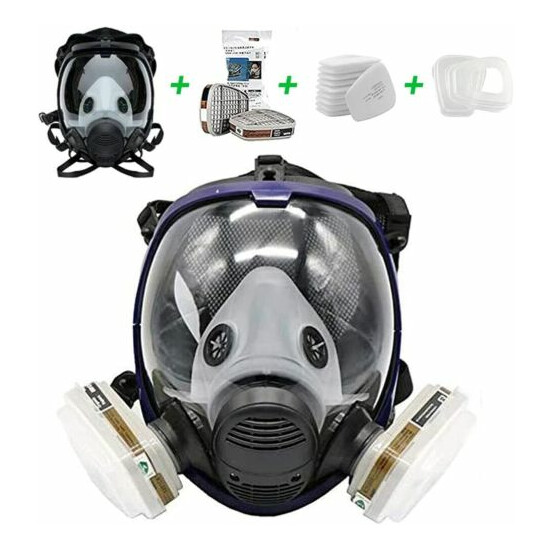 15in 1 Facepiece Respirator Gas Mask Full Face Spraying Painting Safety Reusable image {1}