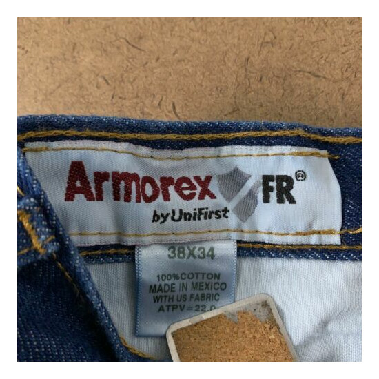 Armorex FR Unifirst Men's Size 38x34 Dark Wash Denim Flame Resistant Work Jeans image {2}