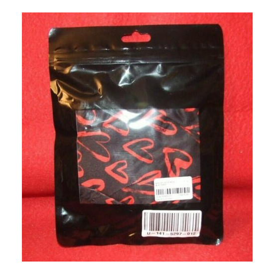 Reusable Comfort Fit Fashion Face Covering w/ PM 2.5 Filter-Black,Red Hearts NEW image {2}