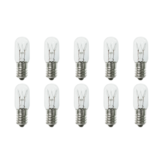 Box of 10 Bulbs 10T5-1/2 Clear 10 Watt 120 Volt E14 (SES) Base 120V 10W image {1}