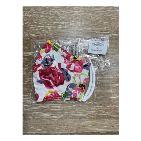 Youth Child Face Mask Cloth Washable With Filter Pocket And Wire Flowers image {4}