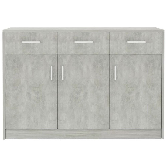 Chipboard Sideboard Low Board Side Cabinet Concrete Gray image {3}