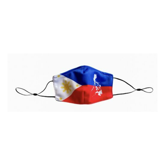 Philippines Flag Mask for Kids, Filter Pocket, Nose Wire, Adjustable Elastic image {2}