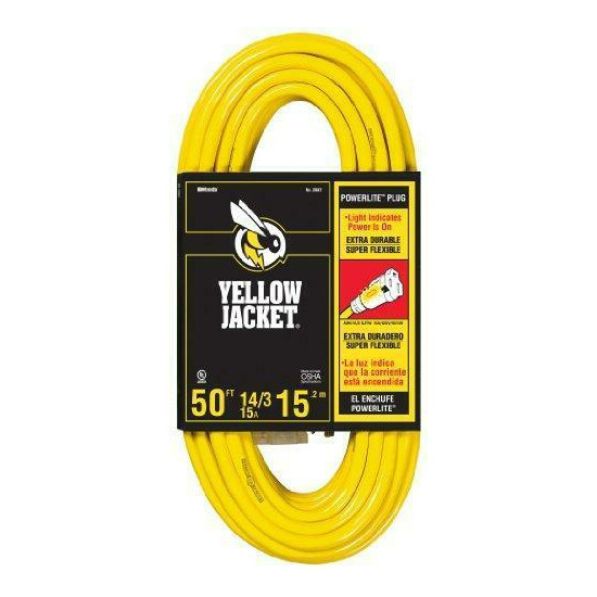 Yellow Jacket 2887 UL Listed 14/3 13 Amp Premium SJTW 50' (15.25M) Extension image {2}