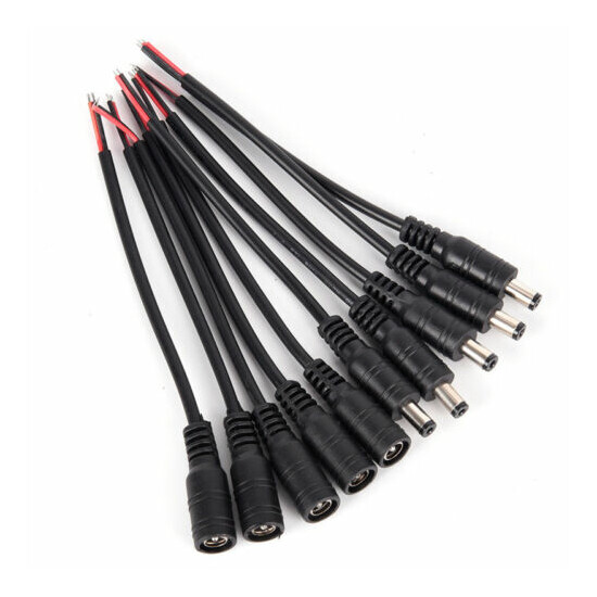 5pair Security 5.5x2.1mm Male+Female DC Power Socket Plug Connector Cable Wir-f$ image {3}