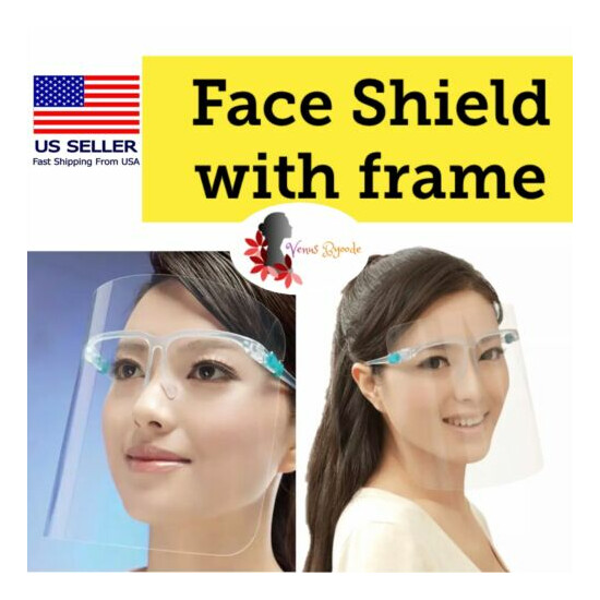 10pack Protective Face shield with Frame Anti fog- FREE SAME DAY SHIPPING image {1}