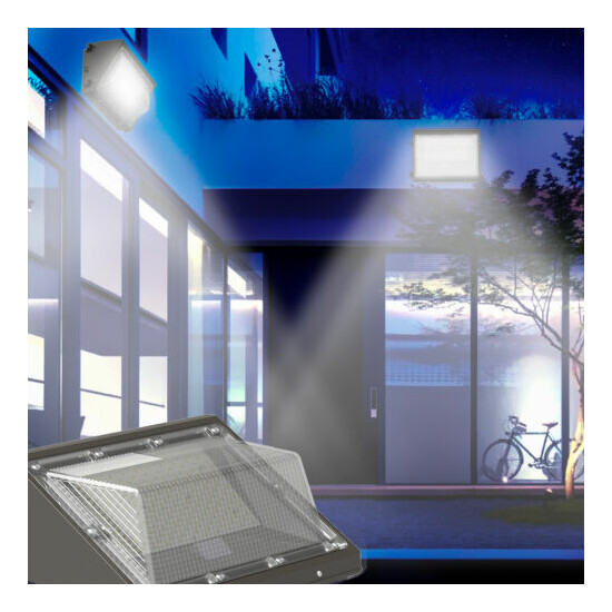 4Pack 120W Led Wall Pack Light Dusk to Dawn Commercial Industrial Outdoor Lights image {8}