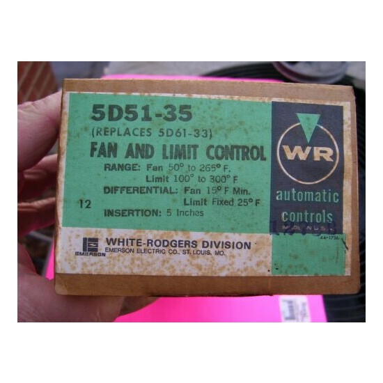 WHITE RODGERS 5D51-35 / 5D61-33 COMBINATION FAN AND LIMIT CONTROL ( NEW ) NOS : image {1}