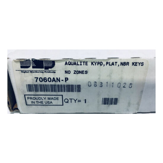 DMP 7060AN-P Aqualite Platinum Silver Keypad-Number Keys-No Zones image {1}