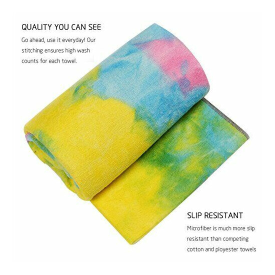 DREAM SLIM Gosweat Hot Yoga Towel Mat Yoga Towel Non Slip with Grips Super Ab... image {5}