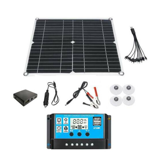200W Solar Panel Controller Kit 12V 100A 6000W Car Van Power Inverter Converter image {3}