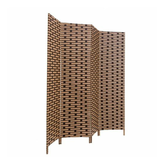 THY COLLECTIBLES Decorative Freestanding Woven Bamboo 4 Panels Hinged Privacy... image {3}