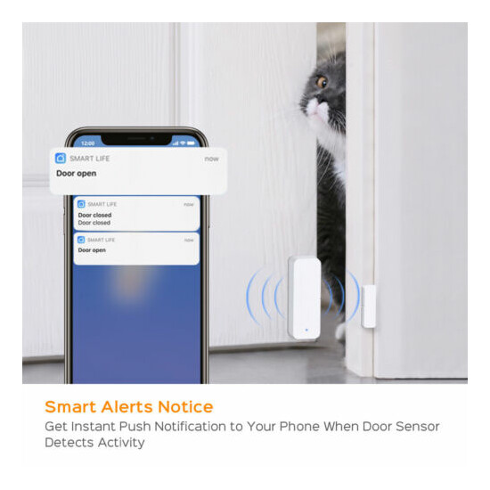 HOT Tuya door magnetic sensor smart home door window alarm Wifi Wireless US image {2}