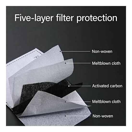 50pcs set PM2.5 Activated Carbon Filters 5 Layer Replaceable Face Mask Cover image {6}