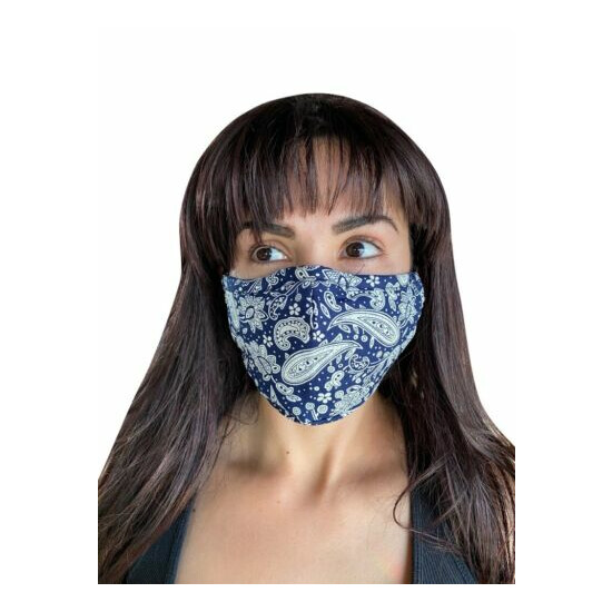 100% COTTON FACE MASK,Washable, Reusable, very soft, Included 2 Filter PM2.5 image {2}