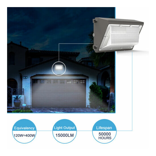 4Pack 120W Led Wall Pack Light Dusk to Dawn Commercial Industrial Outdoor Lights Thumb {3}