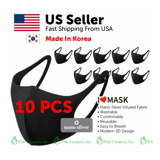 Cooling Nano-Silver Face Mask Cover Unisex Adult Washable Reusable Made in Korea image {10}