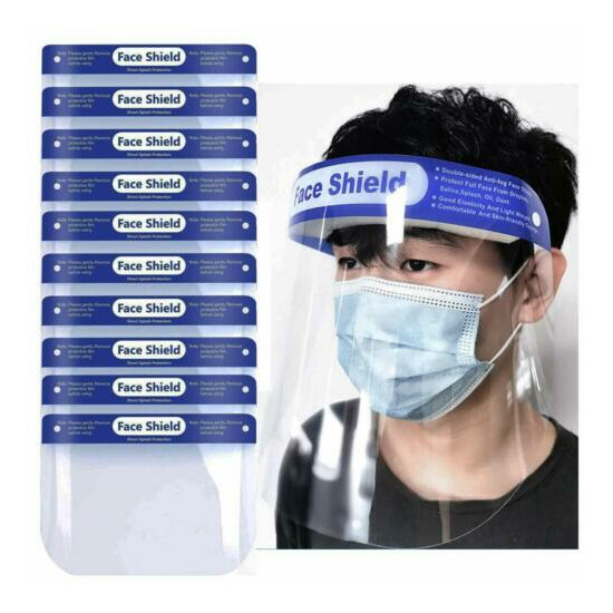 10pcs Transparent Safety Face Shield Reusable Protective Shield Cover Windproof image {1}