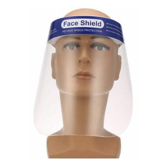 Full Face Shield Visor Airborne Protection Plastic Clear Foam Headband Anti Fog image {2}