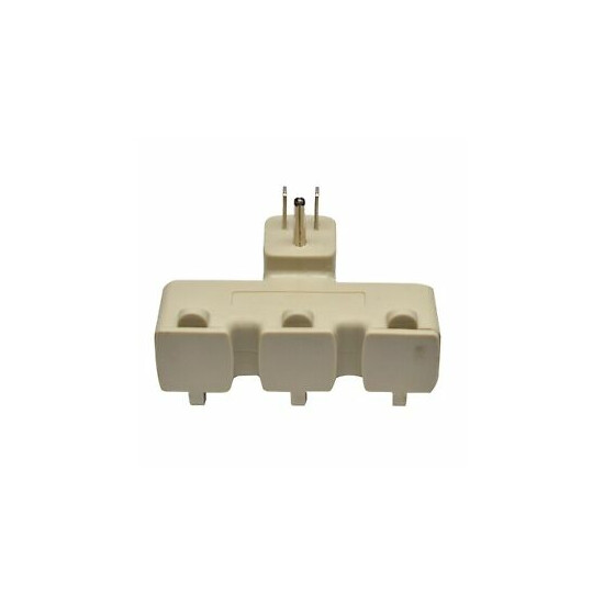 Go Green Power Power 3 Outlet Tri Tap Adapter with Covers Beige GG-03431BE image {1}