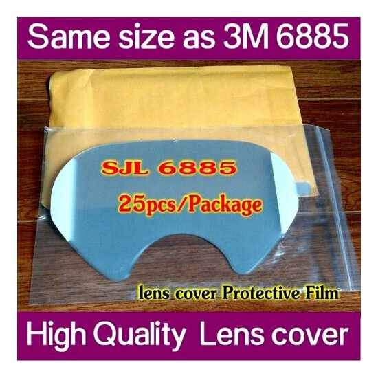 SJL 6885 protective film Same 3M 6885 LENS COVER for 6800 Respirator 25pack image {4}