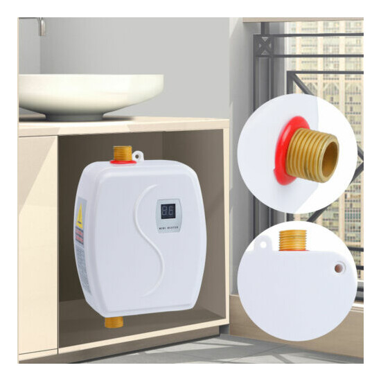 3000W Mini Electric Tankless Water Heater Instant Water Heater Shower Kitchen image {1}