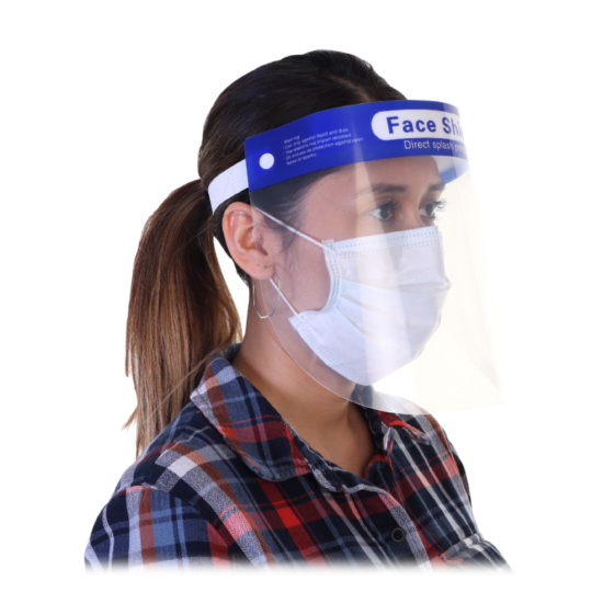 Reusable Face Shield with Foam Forehead Band and Elastic Strap NEW image {3}