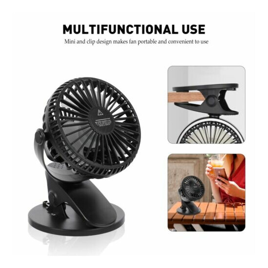 1x USB Rechargeable Cooling Fan Clip Silence Fan Portable Fan Cat Ear Design Fan image {1}