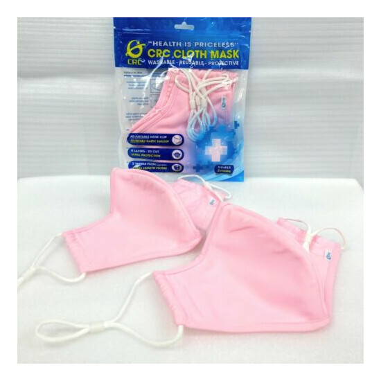 6 OR 10 PINK ADJUSTABLE Mask Cloth Face Masks Reusable Washable FABRIC 4 LAYERS  image {1}