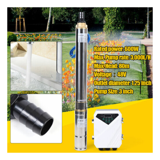 3" DC 48V 600W Deep Well Solar Water Pump Bore Hole Submersible MPPT Controller image {1}