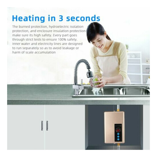 Remote Electric Instant Hot Tankless Water Heater Shower Kitchen Tap Faucet 3KW image {3}