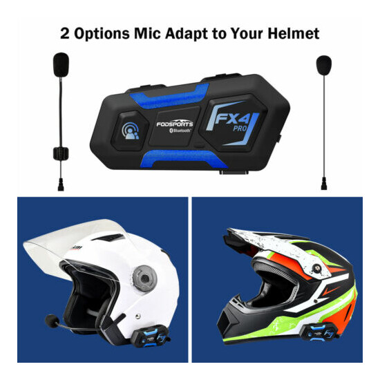 2pcs FX4 Bluetooth Motorcycle Helmet Intercom Headset FM 4Rider Waterproof 4Mics image {3}