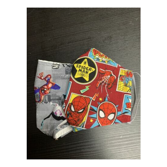 2 SpiderMan Face Mask Cotton Adult or Kid with Filter Cover image {9}