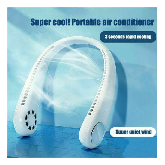 USB Portable Hanging Neck Fan Cooling Air Cooler Little Electric Air Conditioner image {1}