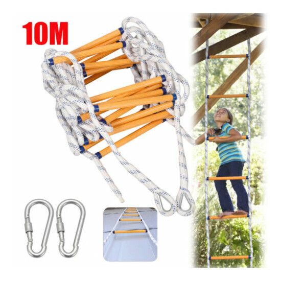 32.8ft Emergency Fire Escape Rope ladder Fire-proof Homes Safety Rope Ladders US image {1}