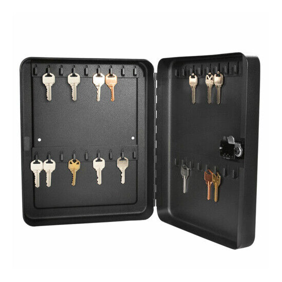 BARSKA 36 Key Hook Wall Mount Cabinet Safe w/ Combination Lock in Black, AX11820 image {1}