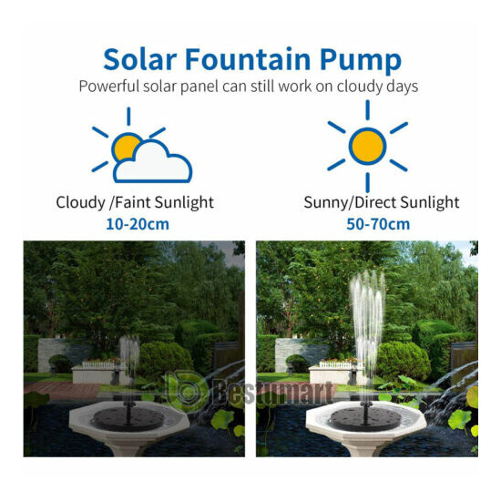 6LED Night Light Solar Fountain Water Pump Floating Garden Bird Bath Kit Outdoor image {6}