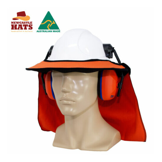 Newcastle Hats Earmuff Hard Hat Brim UPF50+ Sun Protection image {3}