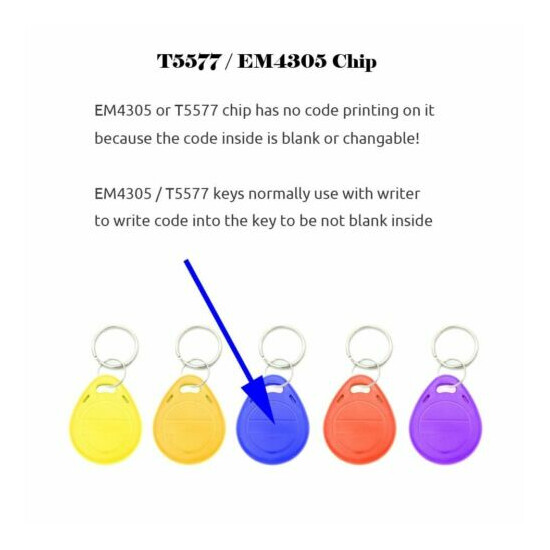 Rewritable RFID Tag Key Ring Card Proximity Token Badge Duplicate 50pcs/lot image {4}