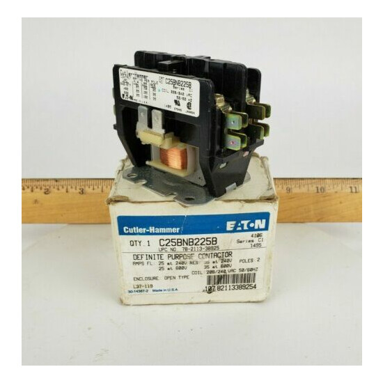 Cutler-Hammer Replacement Contactor 2 Pole C25BNB230T Packard - Eaton 240 Volts image {1}