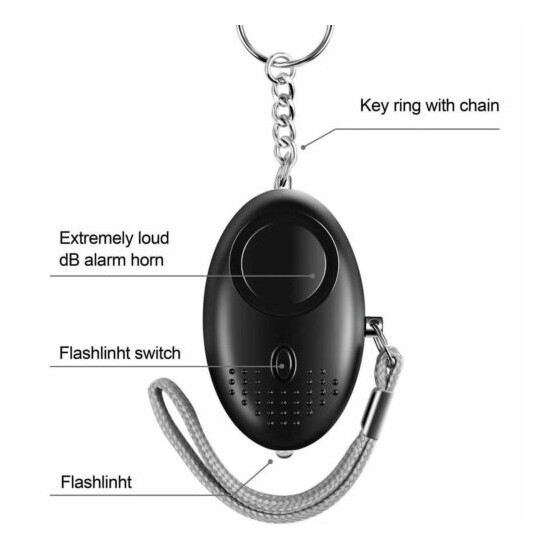 5 Pack Safe Sound Personal 140DB Alarm Keychain LED Light Emergency Self defense image {4}