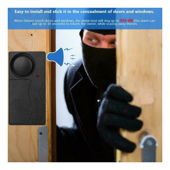Wireless Burglar Alarm 120db Sound Vibration Alert Window Door Sensor Detector image {3}