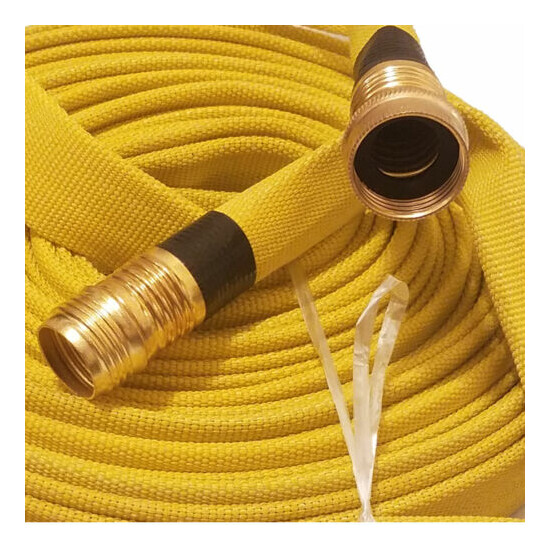 Forestry Grade Lay Flat Fire Hose with Garden Thread, YELLOW, 250 PSI image {7}
