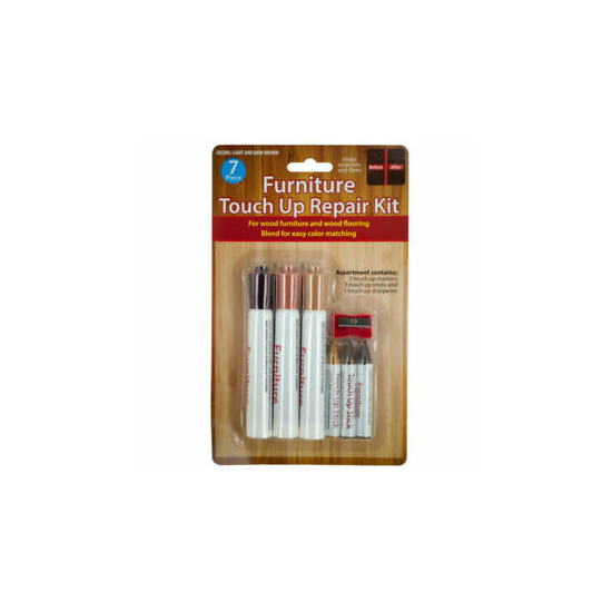 SET OF 12 Bulk Lot of 7pc Furniture Touch-Up Repair Pen Stick Sharpener Kits image {1}