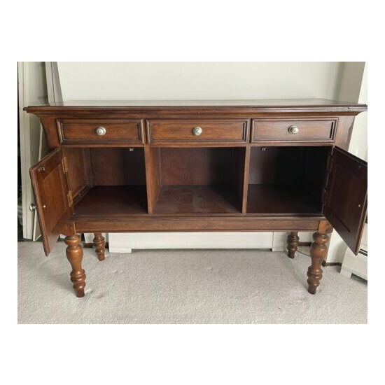 Raymour & Flanigan dining room buffet Server sideboard table 57” long image {2}