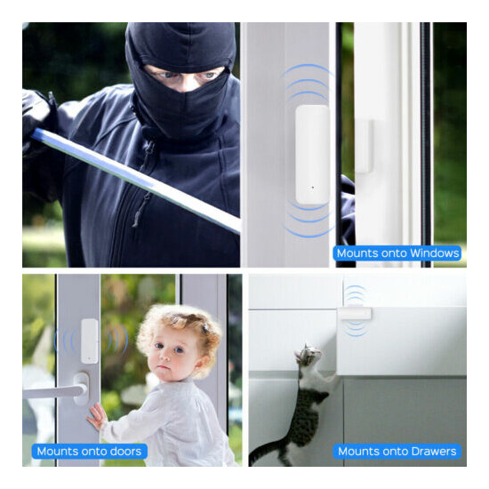 WiFi Smart Door Window Sensor Home Security Alarm Detector for Alexa Google Home image {8}