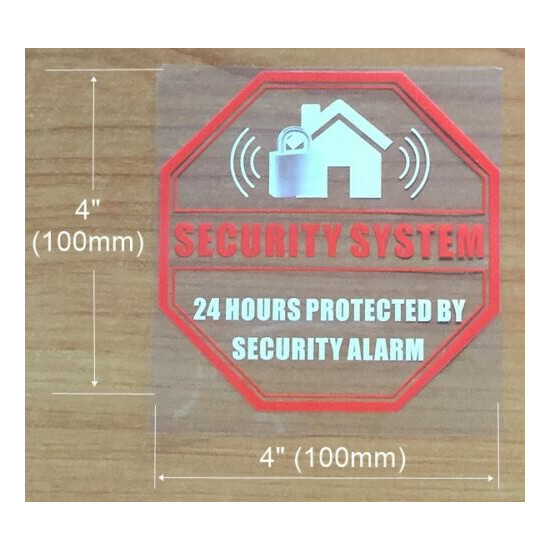 4 Home Business Security Burglar Alarm System Warning Clear Vinyl Sticker Decal image {4}