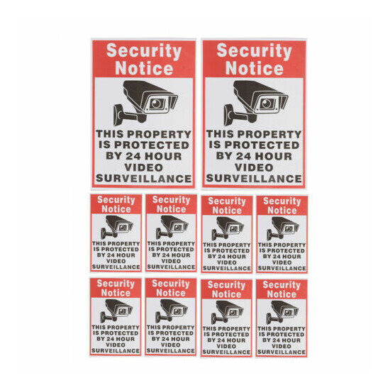 10 Home CCTV Surveillance Security Camera Video Sticker Warning Decal Sign Vinyl image {3}